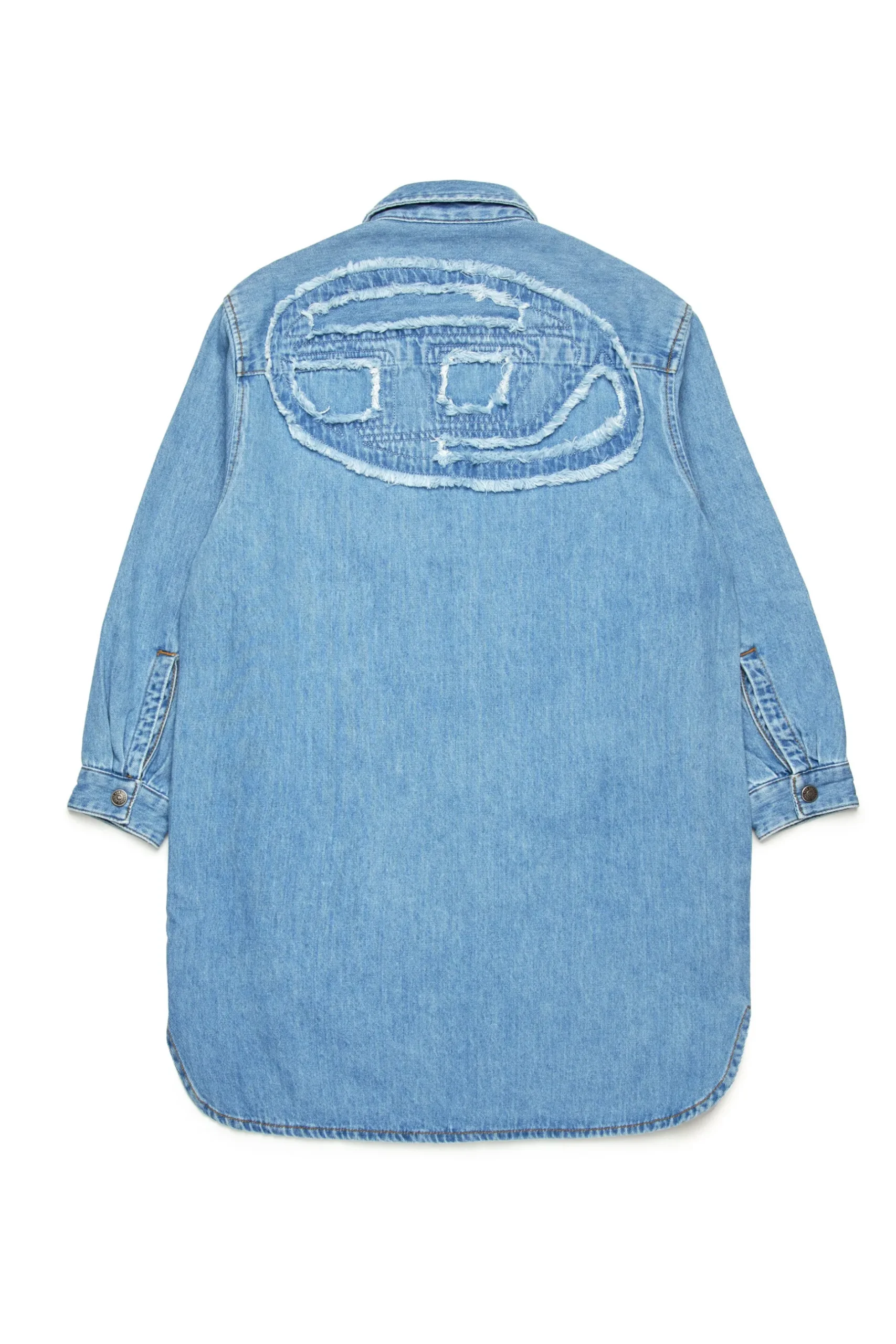 DIESEL Abito camicia in denim chiaro con maxi patch | Bambino Vestiti | Oval D By Diesel
