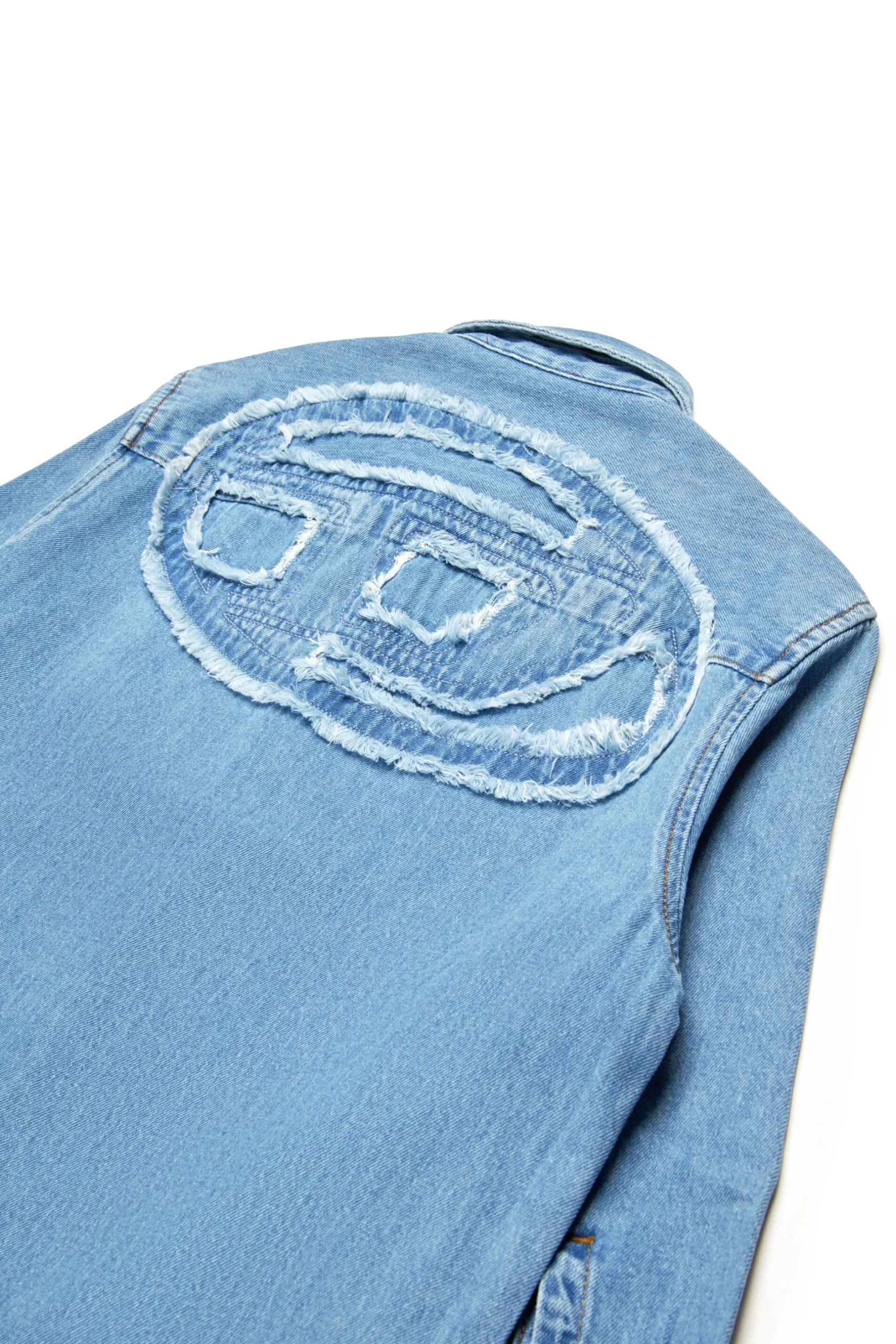 DIESEL Abito camicia in denim chiaro con maxi patch | Bambino Vestiti | Oval D By Diesel