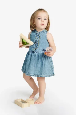 DIESEL Abito in denim chiaro con logo Oval D | Bambino Vestiti | Denim-Mania