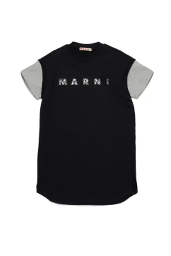 MARNI Abito in felpa con logo in rhinestones | Bambino Vestiti | Logomania