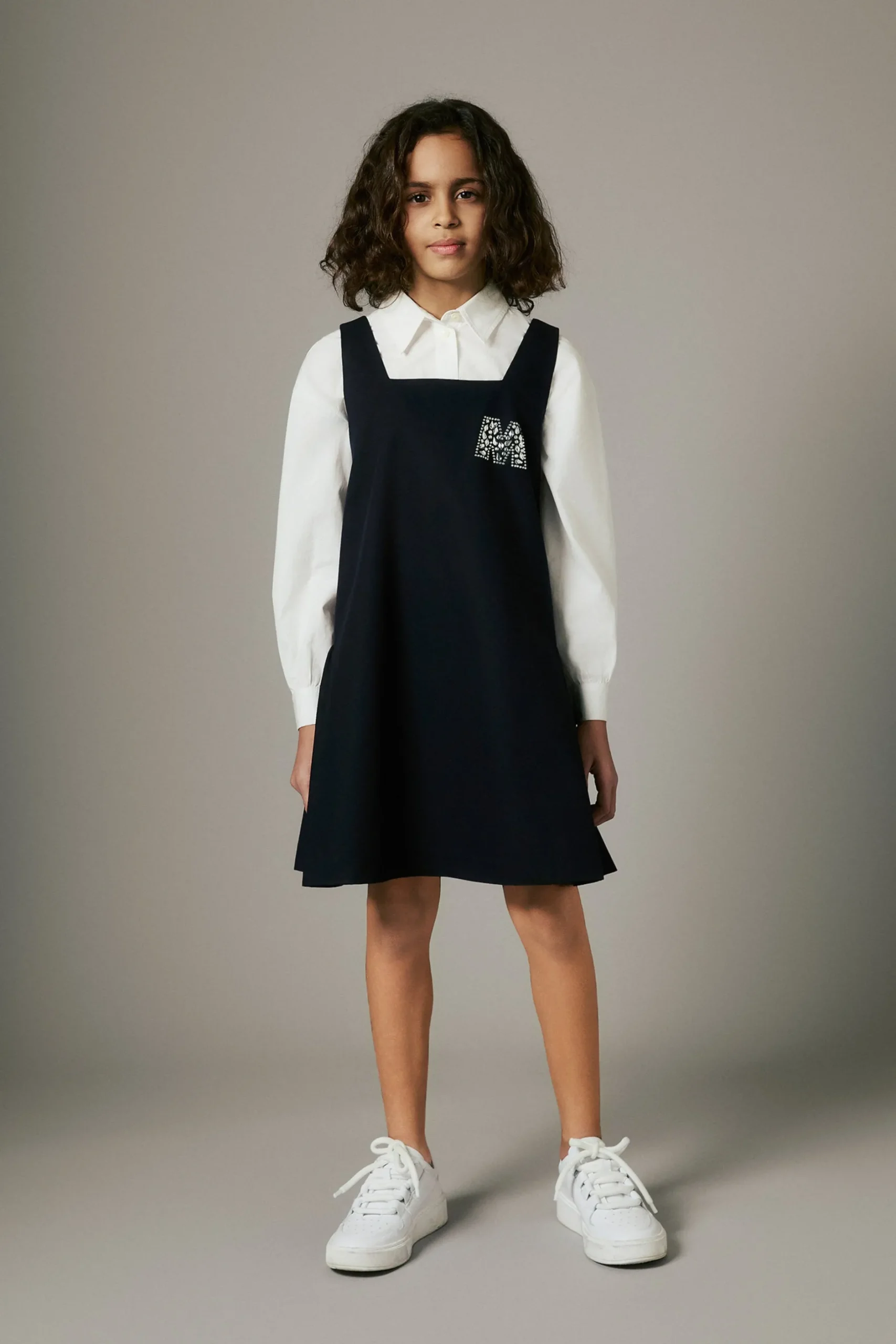 MARNI Abito in gabardina con logo Rhinestones | Vestiti