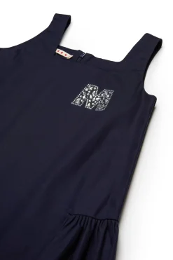 MARNI Abito in gabardina con logo Rhinestones | Vestiti