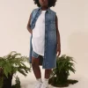 MM6 MAISON MARGIELA Abito maxi-camicia in denim con color spots | Bambino Vestiti | Denim-Mania