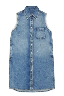 MM6 MAISON MARGIELA Abito maxi-camicia in denim con color spots | Bambino Vestiti | Denim-Mania
