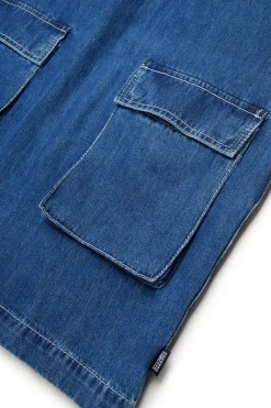 MM6 MAISON MARGIELA Abito smanicato in denim leggero con tasche | Bambino Vestiti | Denim-Mania