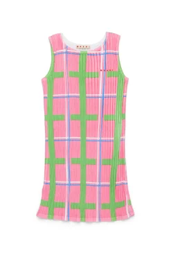 MARNI Abito tubino in maglia a coste allover Check | Vestiti