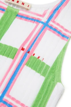 MARNI Abito tubino in maglia a coste allover Check | Vestiti