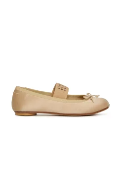 MM6 MAISON MARGIELA Ballerine in satin con Numeric logo | Sandali E Ciabatte | Ciabatte E Sandali