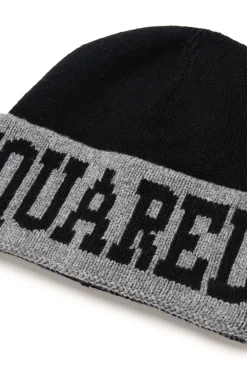 DSQUARED2 Berretto beanie in misto lana con logo | Bambino Berretti E Cappelli | Berretti E Cappelli