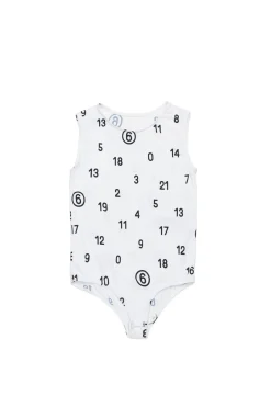 MM6 MAISON MARGIELA Body in jersey stretch allover Numeric logo | Bambino T-Shirts | Logomania