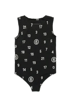 MM6 MAISON MARGIELA Body in jersey stretch allover Numeric logo | Bambino T-Shirts | Logomania