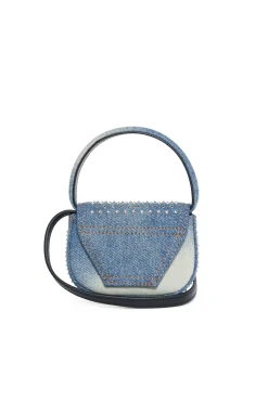 DIESEL Borsa 1DR XS in denim con strass | Bambino Borse E Zaini | Party Looks