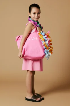 N°21 Borsa shopper in canvas con logo | Bambino Borse E Zaini | Logomania
