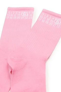 MM6 MAISON MARGIELA Calzini a costine con numeric logo | Bambino Calzini | Logomania