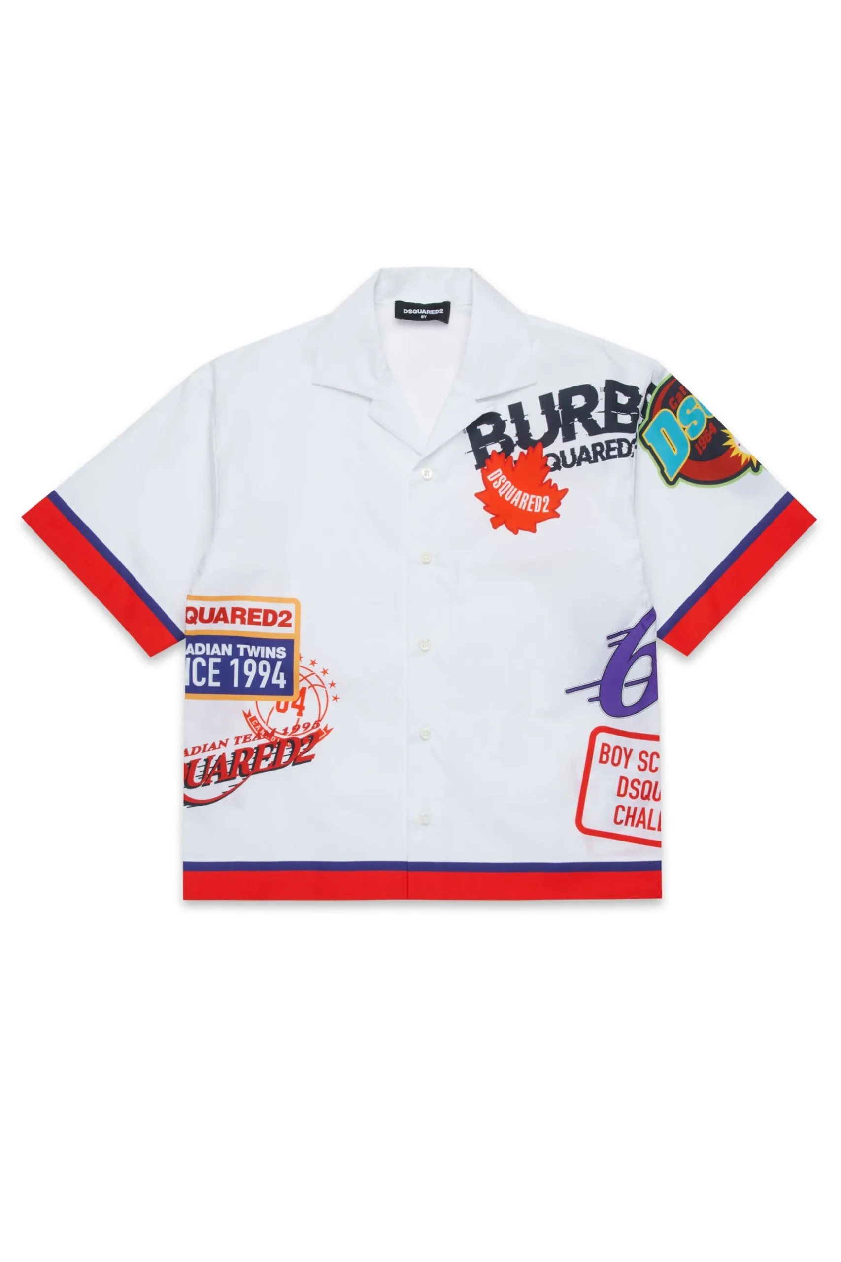 DSQUARED2 Camicia bowling in popeline con grafica Urban | Bambino Camicie