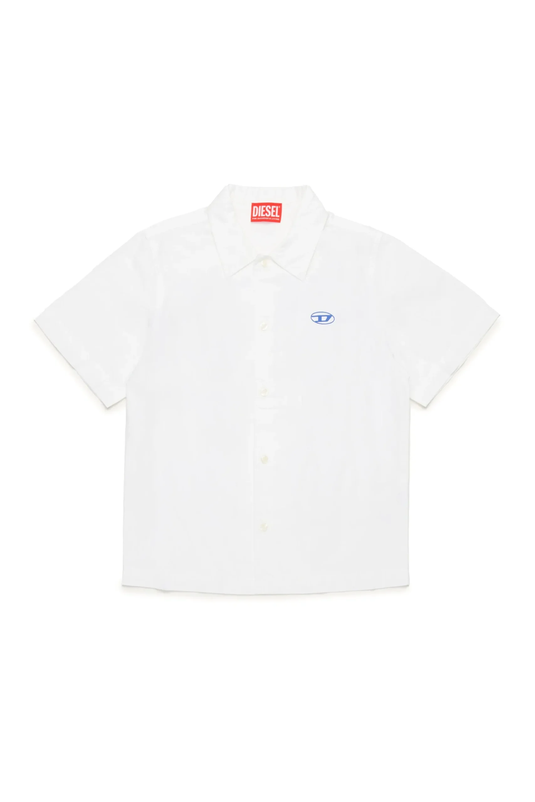 DIESEL Camicia bowling in popeline con logo Oval D | Bambino Oval D By Diesel | Oval D By Diesel