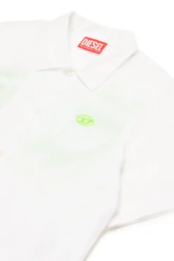DIESEL Camicia bowling in popeline con logo Oval D | Bambino Oval D By Diesel | Oval D By Diesel