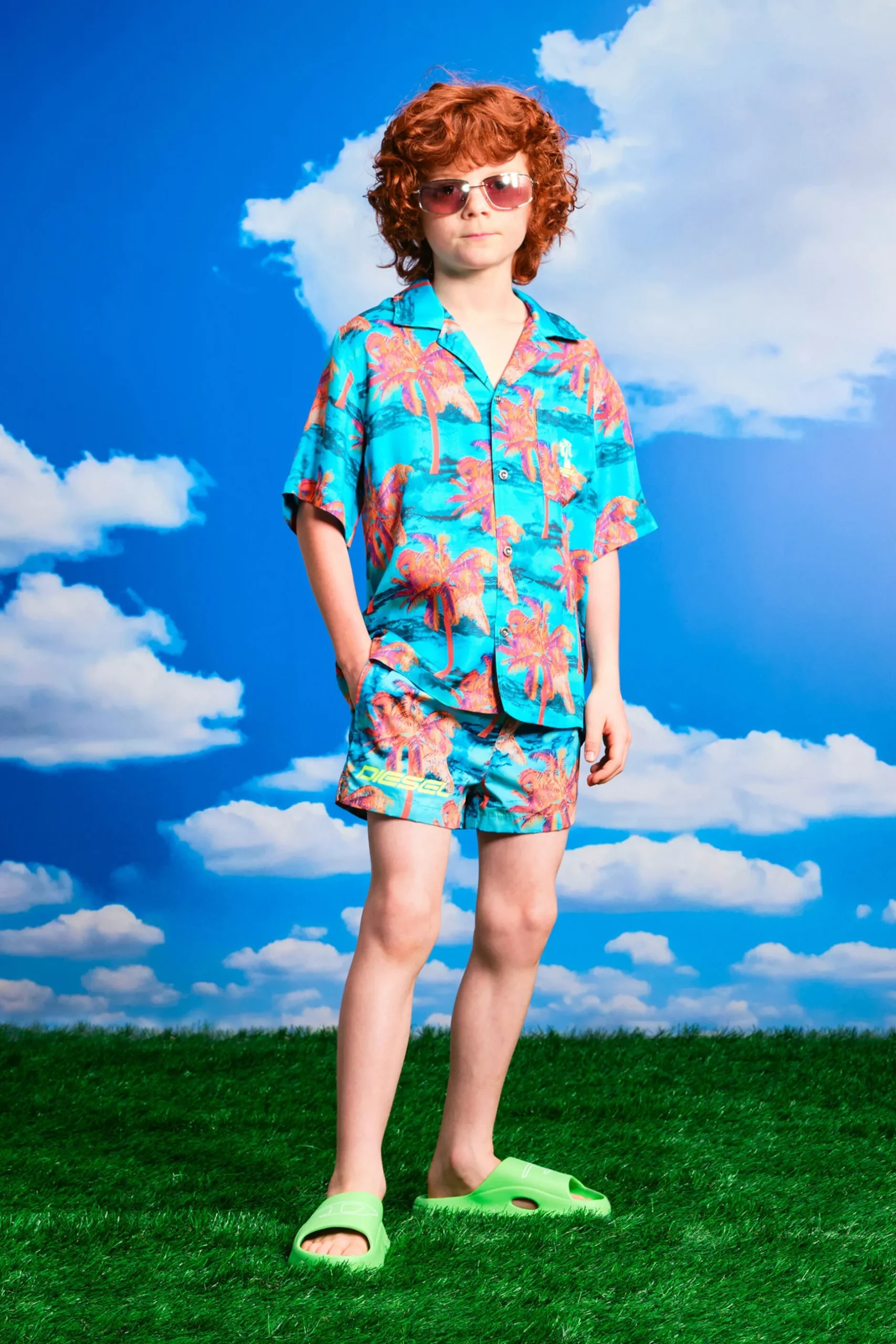 DIESEL Camicia bowling in viscosa allover Hawaii | Bambino Swimwear | Swimwear