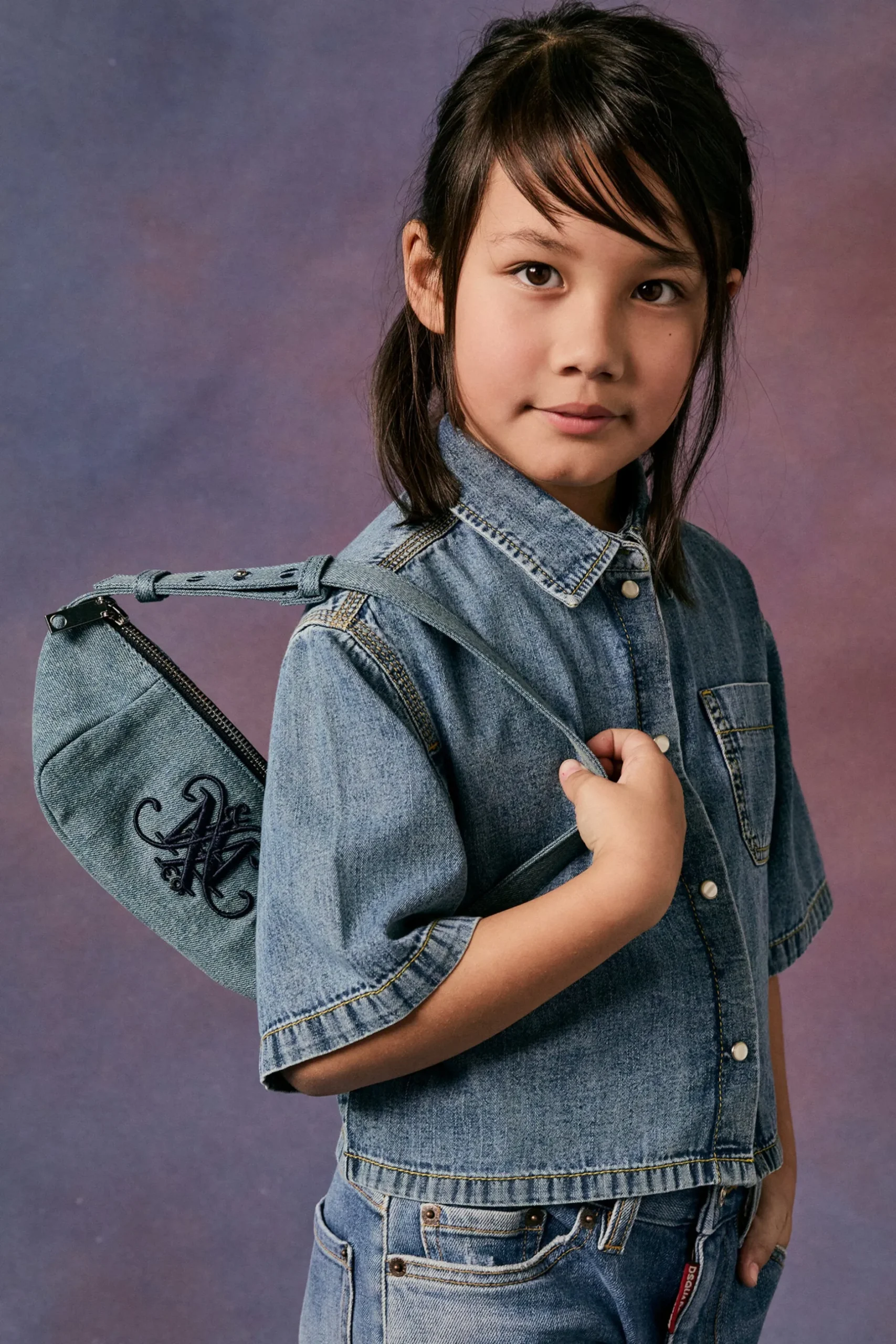 DIESEL Camicia cropped in denim leggero chiaro | Bambino Camicie | Denim-Mania