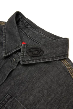 DIESEL Camicia cropped in denim leggero nero | Bambino Camicie | Denim-Mania