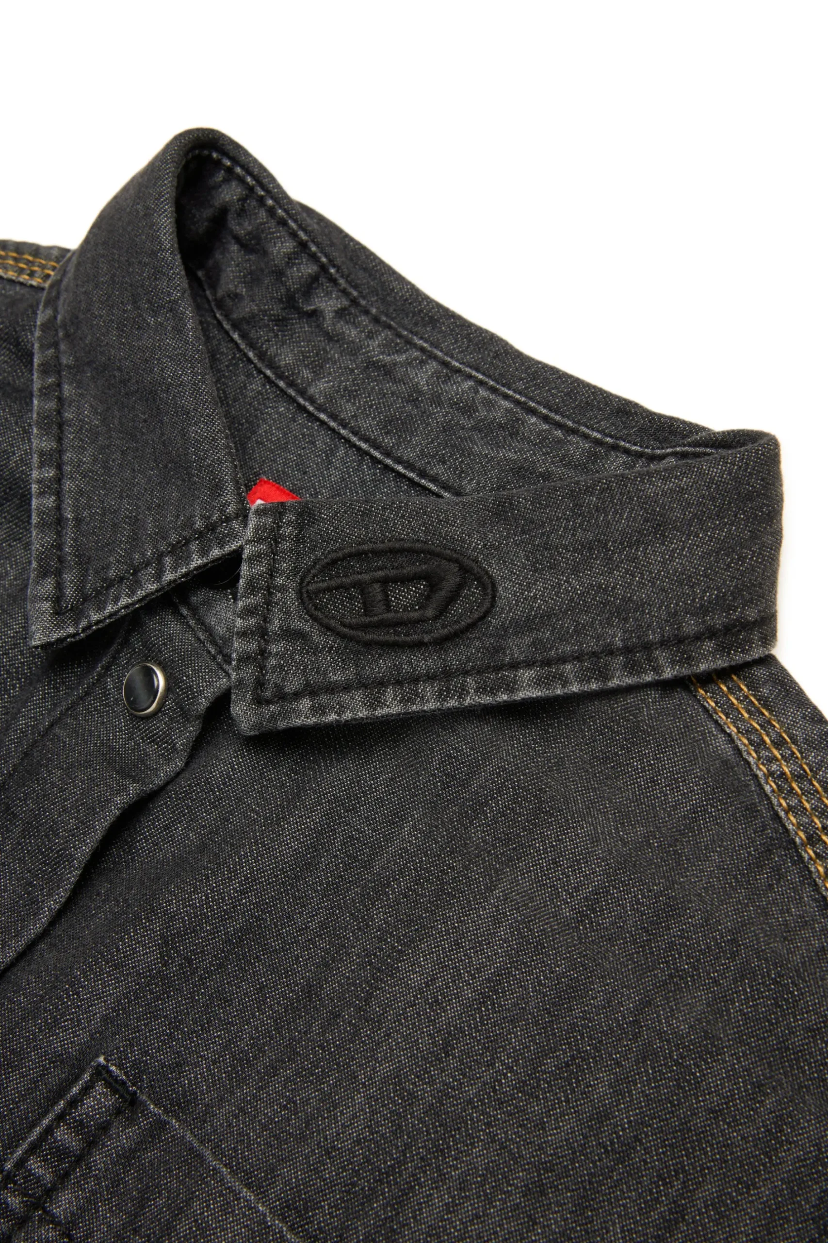 DIESEL Camicia cropped in denim leggero nero | Bambino Camicie | Denim-Mania