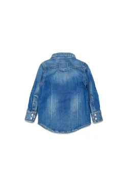 DSQUARED2 Camicia in denim blu medio sfumato | Bambino Camicie | Denim-Mania
