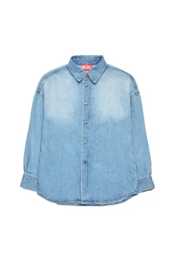 DIESEL Camicia in denim chiaro con maxi patch | Bambino Oval D By Diesel | Oval D By Diesel