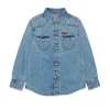 DIESEL Camicia in denim chiaro con logo Oval D | Bambino Camicie | Denim-Mania