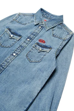 DIESEL Camicia in denim chiaro con logo Oval D | Bambino Camicie | Denim-Mania