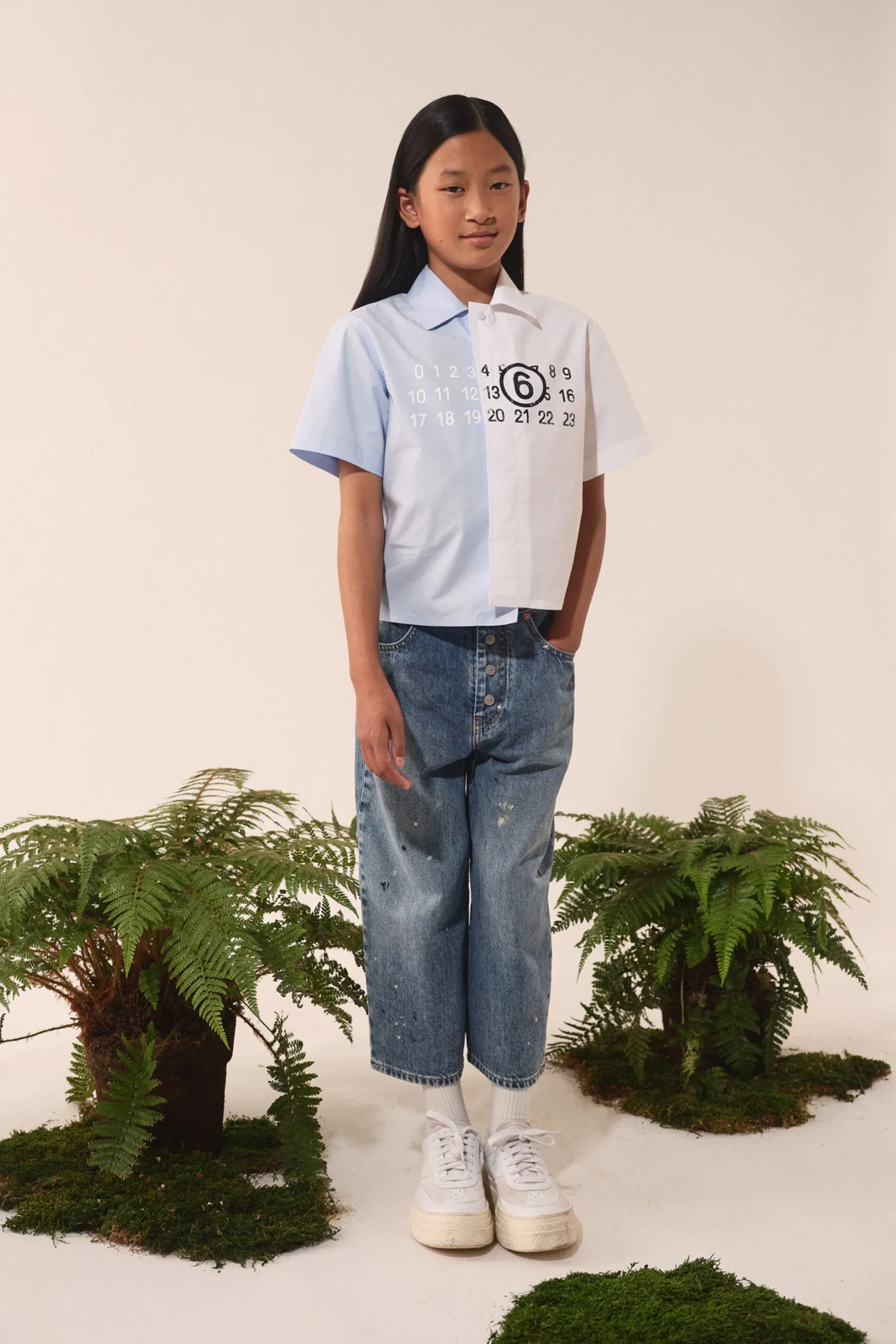 MM6 MAISON MARGIELA Camicia re-cut in popeline colorblock | Bambino Camicie | Logomania