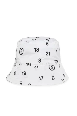 MM6 MAISON MARGIELA Cappello alla pescatora allover Numeric logo | Bambino Berretti E Cappelli | Logomania