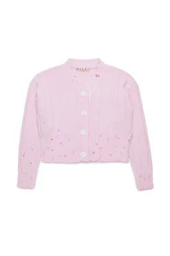 MARNI Cardigan a coste con rotture | Maglieria