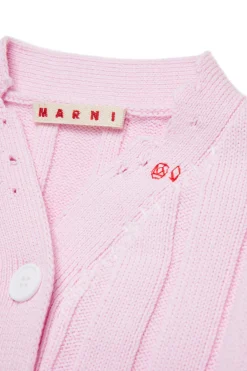 MARNI Cardigan a coste con rotture | Maglieria