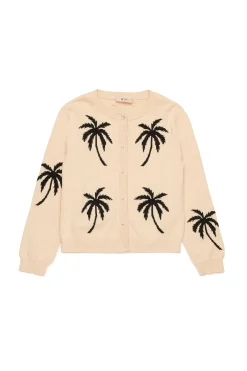 N°21 Cardigan in cotone con Palme intarsiate | Maglieria
