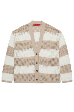 MAX&Co. Cardigan in maglia traforata a righe | Maglieria