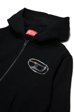 DIESEL Felpa con cappuccio e logo oval D Planet Camou | Bambino Felpe
