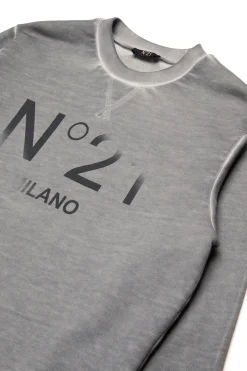 N°21 Felpa con logo in dissolvenza | Bambino Felpe