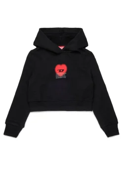 DIESEL Felpa cropped con grafica cuore | Felpe