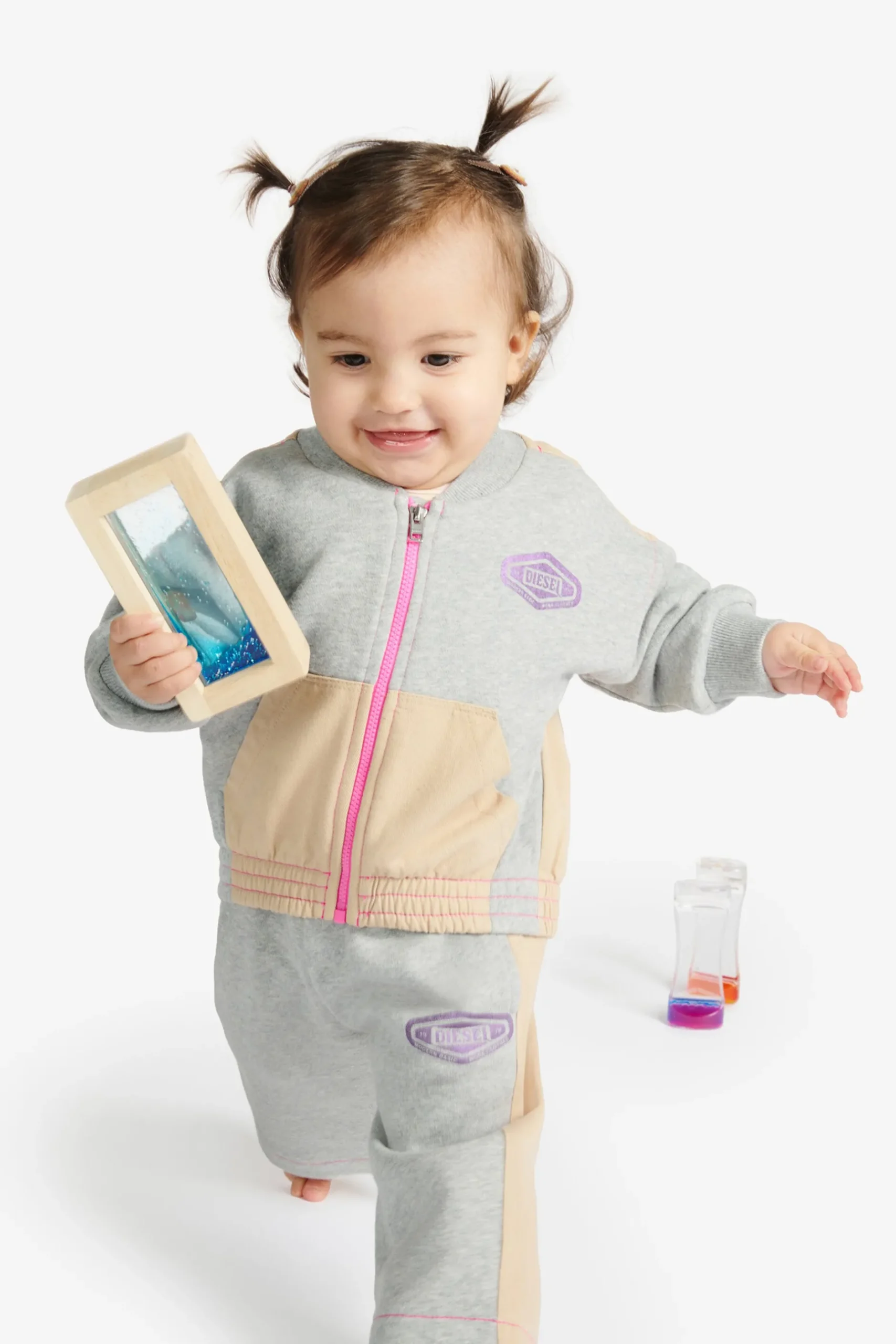DIESEL Felpa full zip con inserti colorblock | Bambino Felpe | Oval D By Diesel