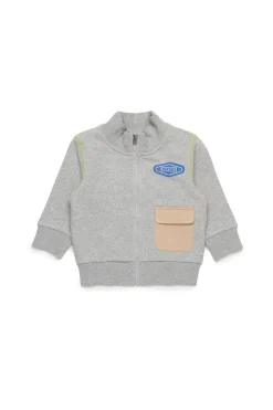 DIESEL Felpa full zip con inserti colorblock | Bambino Felpe | Oval D By Diesel
