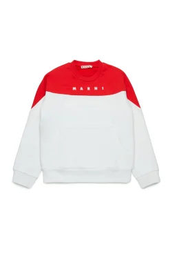 MARNI Felpa girocollo colorblock con logo | Bambino Felpe | Felpe