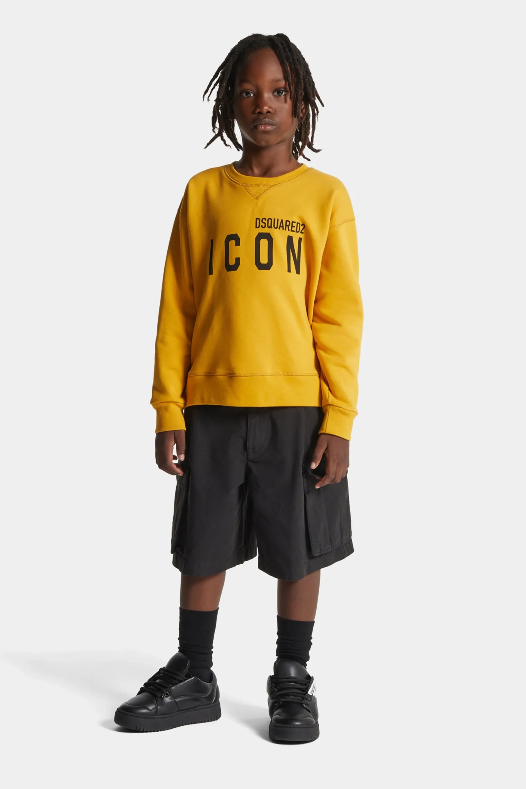 DSQUARED2 Felpa girocollo con logo ICON | Bambino Felpe | Activewear