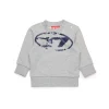 DIESEL Felpa girocollo con logo Oval D effetto used | Bambino Felpe | Oval D By Diesel