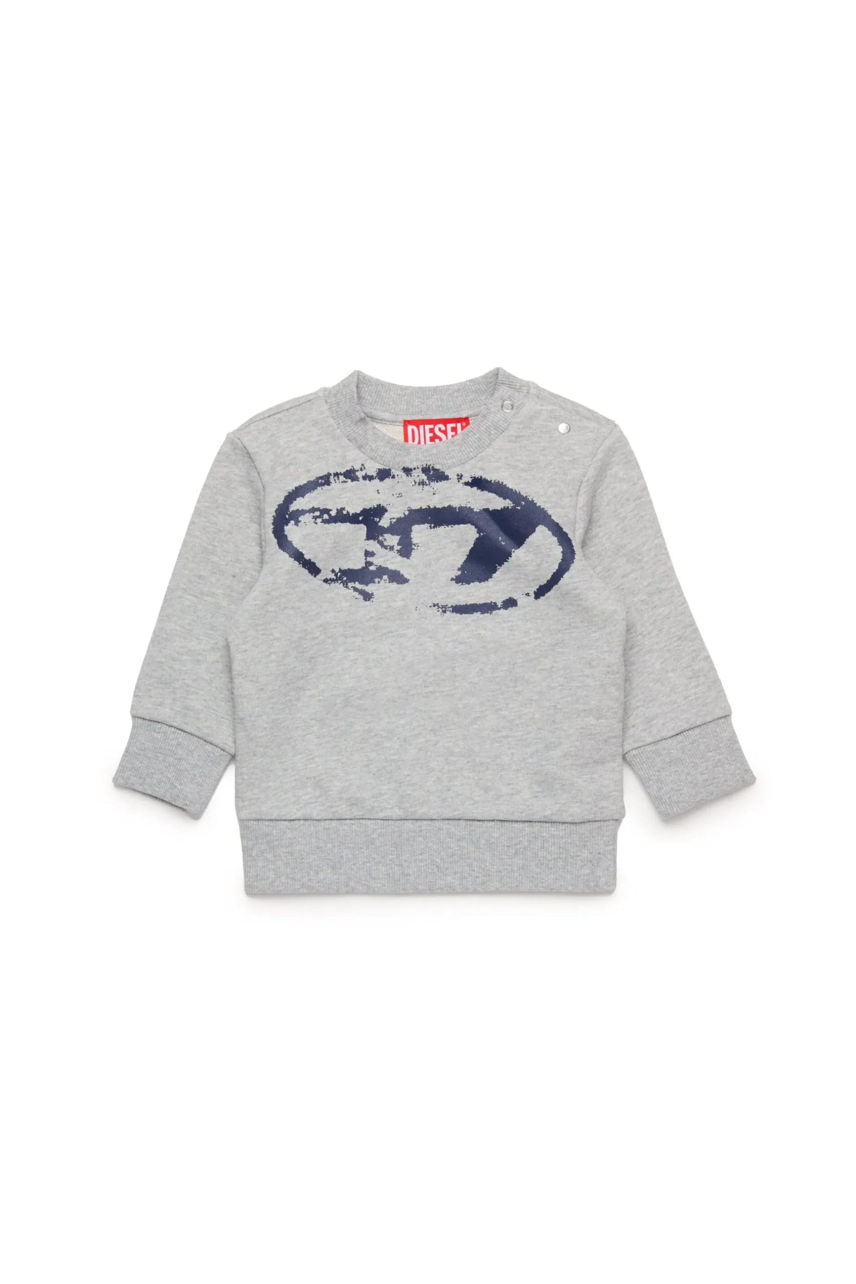 DIESEL Felpa girocollo con logo Oval D effetto used | Bambino Felpe | Oval D By Diesel