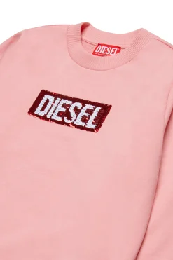 DIESEL Felpa girocollo con logo paillettes | Felpe