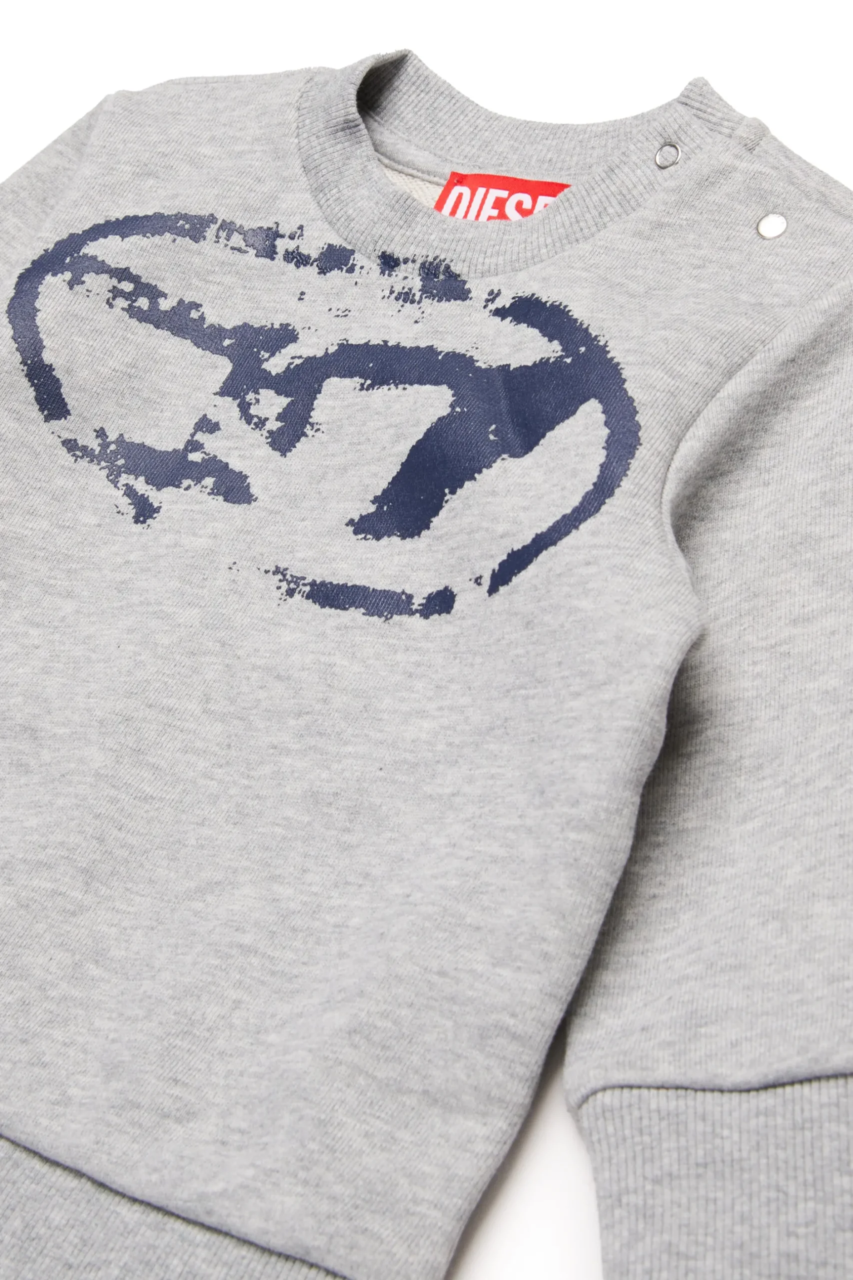 DIESEL Felpa girocollo con logo Oval D effetto used | Bambino Felpe | Oval D By Diesel