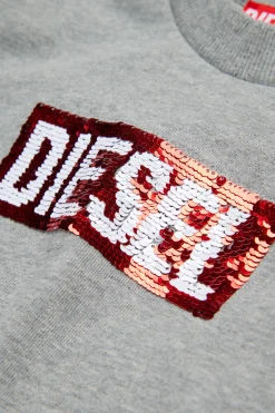 DIESEL Felpa girocollo con logo paillettes | Felpe
