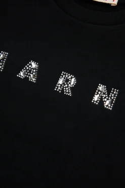 MARNI Felpa girocollo con logo in rhinestones | Bambino Felpe | Logomania