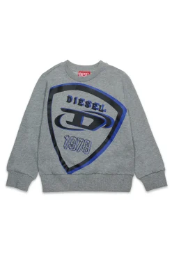 DIESEL Felpa girocollo con maxi logo scudetto | Bambino Felpe | Felpe