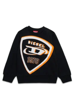 DIESEL Felpa girocollo con maxi logo scudetto | Bambino Felpe | Felpe